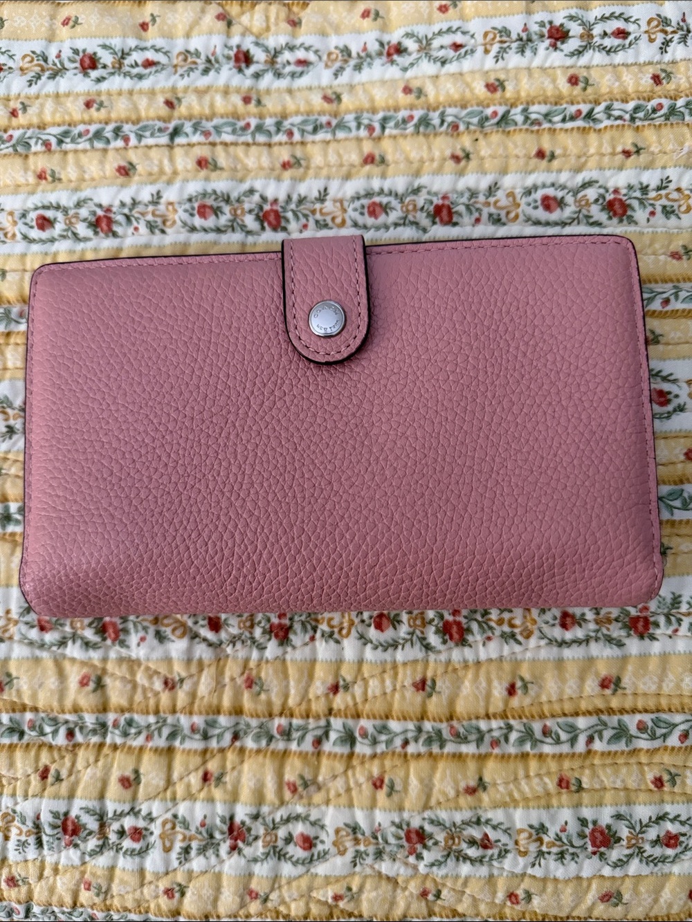 Coach small dusty rose wallet leather